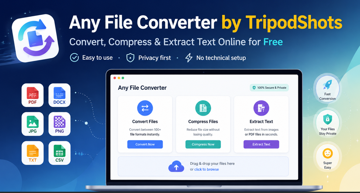 Any file converter by TripodShots free online file conversion tool