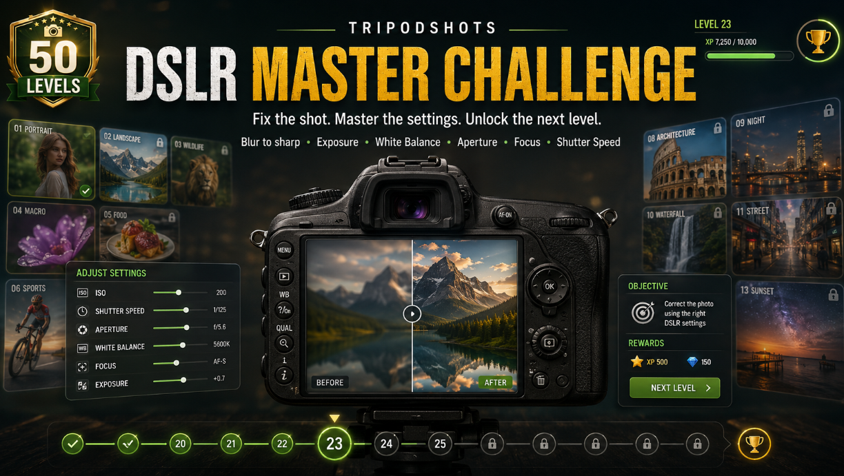 DSLR camera settings game